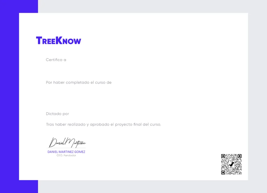 Ejemplo de certificado de TreeKnow